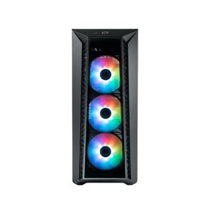 Gabinete Gamer Cooler Master Masterbox Mb520 Argb Media Torre Itx Matx Atx 3Xfan Argb Cristal Templado Negro Chcgabab023