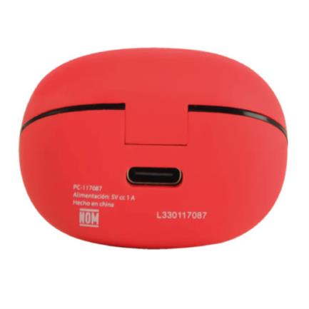 70092 - Audífonos Inalámbricos Perfect Choice TWS Mini Tiny Beats con Indicador de Carga Color Rojo