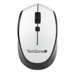 64985 - Mouse Óptico TechZone Inalámbrico 800 a 1600 DPI Ajustable 4 Botones Ambidiestro Win/MAC Color Plata