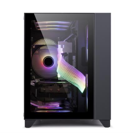 64452 - Gabinete Game Factor CSG570 mATX Fishtank Doble Cristal Templado USB 2 0/3 0 120mm Color Negro