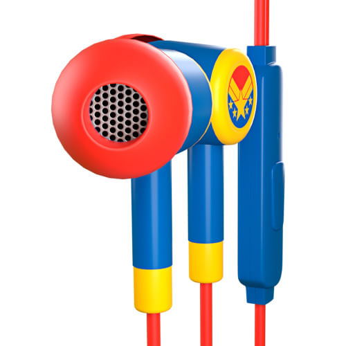 66197 - Audifonos XTech Cableados 3 5mm Capitan Marvel XTE-M100CM - Factor de forma  Intraaural - Color  Rojo y azul