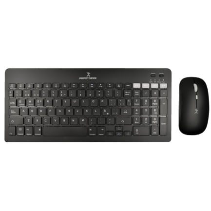 66228 - Kit Perfect Choice Teclado+Ratón 2 4Ghz+Bluetooth Recargable USB-C/USB-A Zebrary Negro