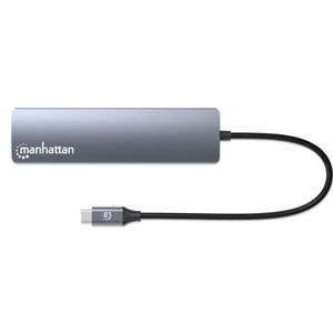 Estacion Docking Manhattan Usb-C Con Lector De Tarjetas Mncaccac054