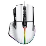 67080 - Mouse Game Factor MOG602 Click Láser Pixart 3370 19000 dpi 8 Botones Iluminación RGB Color Blanco