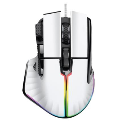 67080 - Mouse Game Factor MOG602 Click Láser Pixart 3370 19000 dpi 8 Botones Iluminación RGB Color Blanco