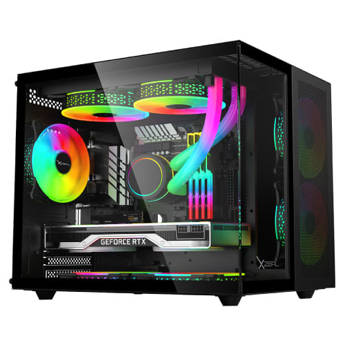 67731 - Gabinete Xzeal Cubo M-ATX/ITX Negro 3 Ventiladores ARGB