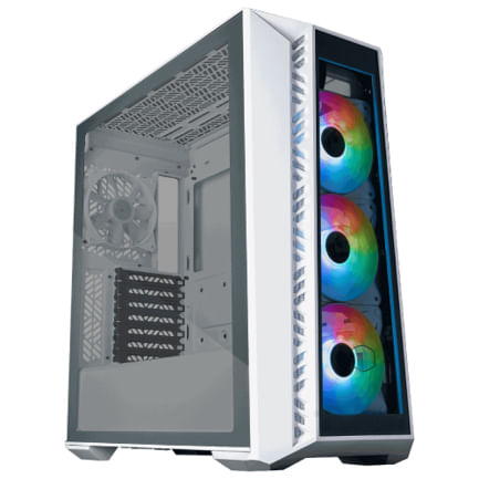 63391 - Gabinete Gamer Cooler Master MasterBox MB520 Mid Tower ATX mATX ITX Vidrio Templado 3xFan ARGB Color Blanco Sin Fuente