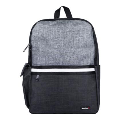 68678 - Mochila TechZone de 15 6" para Laptop Múltiples Compartimientos Color Negro con Gris