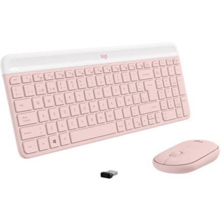 68683 - Teclado y Mouse Logitech MK470 Inalámbrico Nano Receptor USB Color Rosa