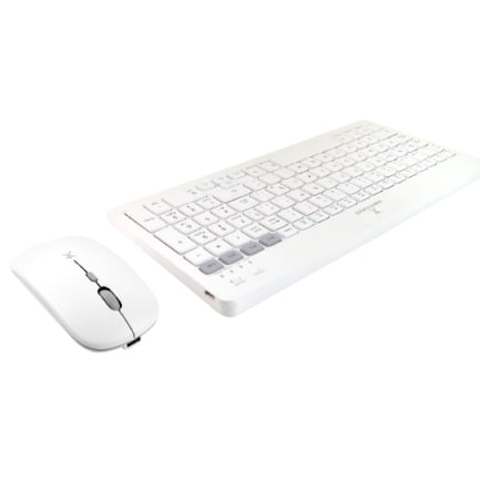 63460 - Kit Perfect Choice Teclado+Ratón 2 4Ghz+Bluetooth Recargable USB-C/USB-A Zebrary Blanco