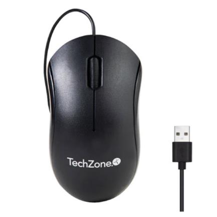 69398 - Mouse Alámbrico TechZone 1000 DPI 3 Botones 1 35m Conexion USB Color Negro