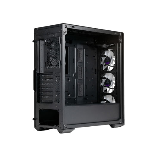 69670 - Gabinete Gamer Cooler Master MasterBox MB520 ARGB Media Torre ITX mATX ATX 3xFan ARGB Cristal Templado Negro