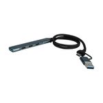 70580 - CONCENTRADOR HUB VORAGO HU-205 SLIM 3 TIPO C + 1 USB 3 0 ADAPTADOR C Y USB