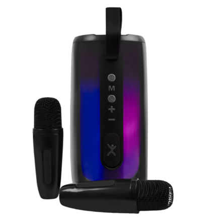 70374 - BOCINA INALAMBRICA PERFECT CHOICE RGB CON 2 MICROFONOS INALAMBRICOS - COSMO