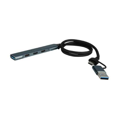 70583 - CONCENTRADOR HUB VORAGO HU-205 SLIM 3 TIPO C + 1 USB 3 0 ADAPTADOR C Y USB