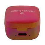 63655 - Audífonos Inalámbricos Perfect Choice TWS Brillantes Alcance de 10m Bluetooth Rojo