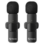 63744 - Micrófonos Inalámbricos Steren Filtro Anti Ruido Batería Recargable USB/USB C/Lightning
