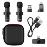 63747 - Micrófonos Inalámbricos Steren Filtro Anti Ruido Batería Recargable USB/USB C/Lightning