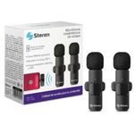 63748 - Micrófonos Inalámbricos Steren Filtro Anti Ruido Batería Recargable USB/USB C/Lightning
