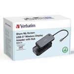 63866 - Adaptador Verbatim Inalámbrico USB-C con Lector de Tarjetas QCast Mirror WDA-01