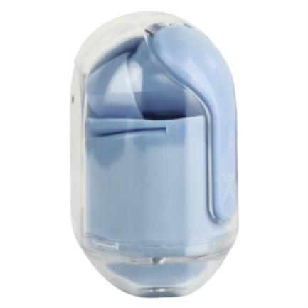 71266 - Audífonos Inalámbricos Perfect Choice TWS Estuche Transparente ClearBeat con Indicador de Carga Color Azul