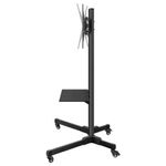 73180 - Soporte Steren Móvil para TV 19" a 83" Con Repisa Soporta Hasta 60kg Color Negro