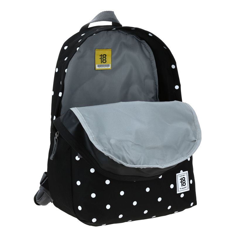 73347 - MOCHILA JUVENIL CHENSON COLORS NEGRA CON PUNTOS BLANCOS