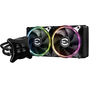 Enfriamiento Liquido Para Cpu Evga Clcx Aio 240Mm Argb Display Lcd Compatible S 1200 1700 Am4 Am5 Negro Evcdiiab005