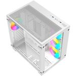 71969 - Gabinete Gamer Balam Rush Media Torre Tank Pro GM930 Max ATX Panel Izq Cristal Frente Cristal USB/4Fan RGB HUB Blanco