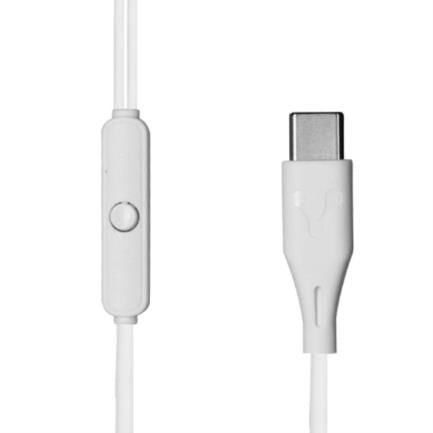 73753 - Audífonos Vorago EP-306 Tipo C Aislamiento Super Bass 1 2m Manos Libres Color Blanco