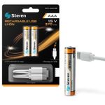 74521 - BATERIAS RECARGABLES STEREN USB LI-ION AAA 40 2 PZAS