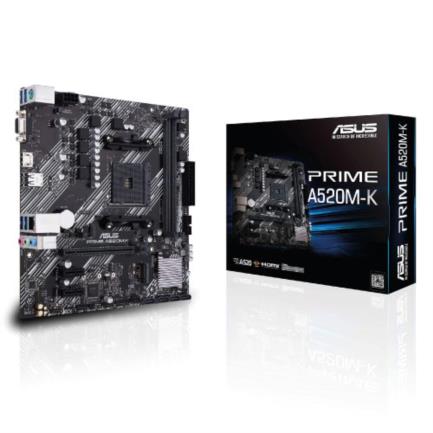74734 - Tarjeta Madre Asus PRIME A520M-K 2xDDR4 64GB 4400Mhz HDMI VGA PCIe 3 0 M 2 S AM4 Ryzen mATX