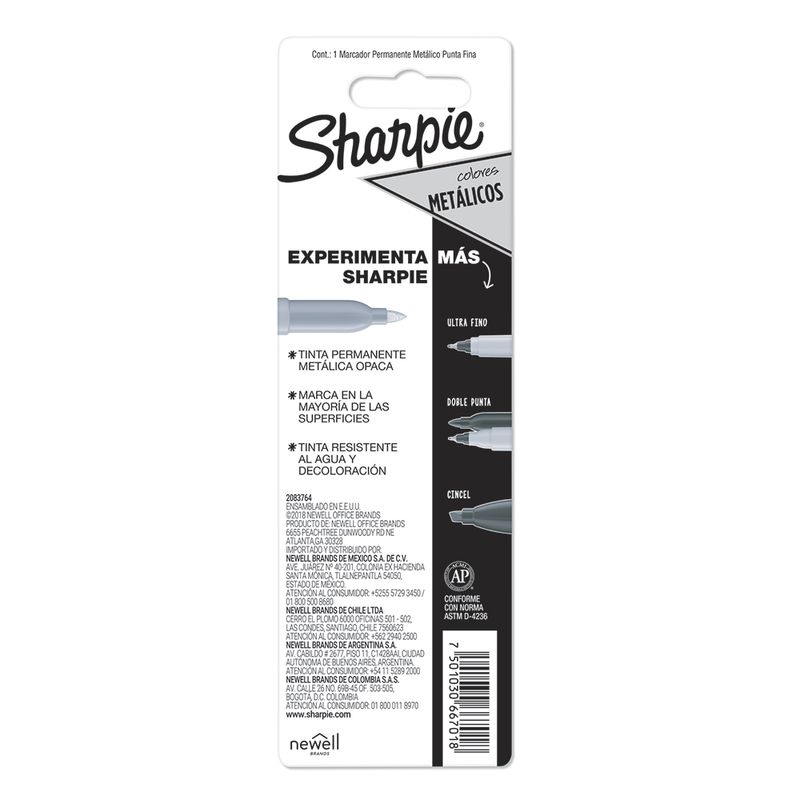 75001 - MARCADOR PERMANENTE FINO PLATA SHARPIE BLT