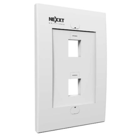 75264 - Placa de Pared Nexxt Solutions 2 Puertos para Conectores tipo Keystone Módulo RJ45 Blanco
