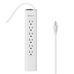 75184 - Multicontacto Steren de 6 salidas verticales y cable extra largo color Negro