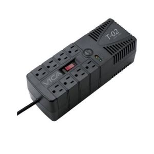Regulador Vica Electrónico T-02 Voltaje 1200Va/700W 8 Contactos Indicadores Led Vbereuab002