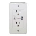 75642 - Tomacorriente Nextep Smart de Pared Dúplex + Cargador USB Control Wi-Fi