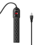 75252 - Barra PDU Steren Multicontacto 6 Salidas Verticales Reset Iluminado Color Negro