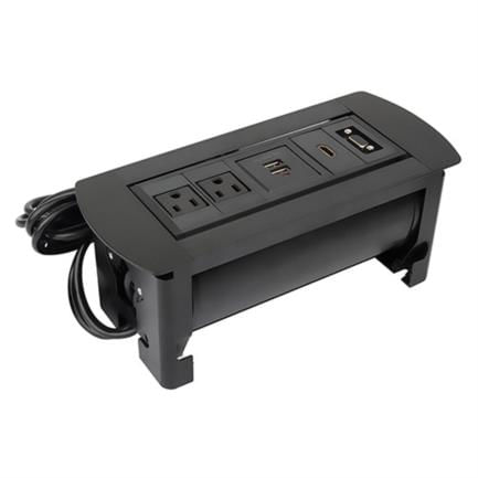 76175 - Caja de Conexión Manhattan para Mesa C/Enchufe USB/HDMI/VGA Color Negro