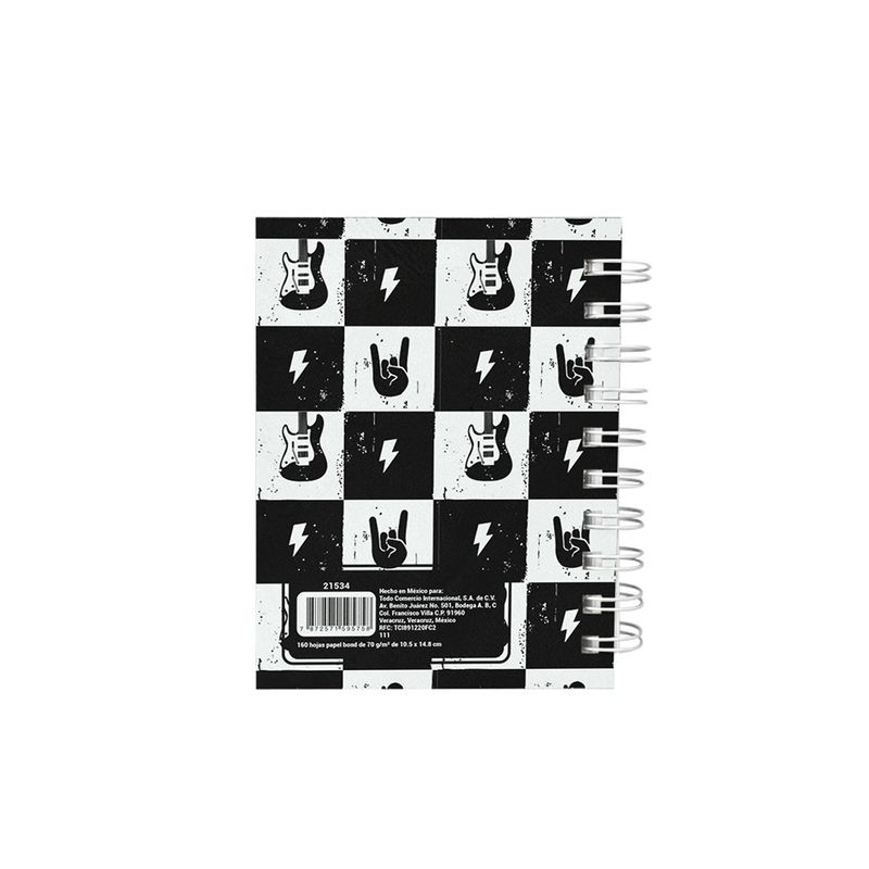 76266 - LIBRETA ESPIRAL POCKET 160H RAYAS ROCK DOO SMARTY