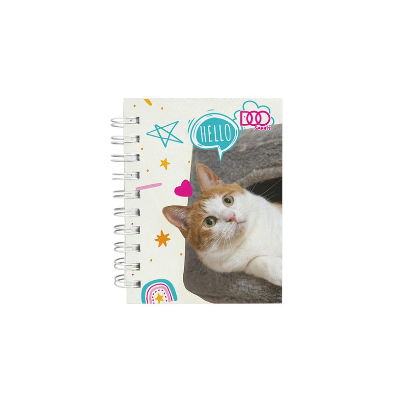 57506 - LIBRETA ESPIRAL POCKET 160H RAYAS GATITO DOO SMARTY