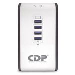 76255 - Regulador de voltaje CDP R2CU-AVR1008 1000VA/500W indicadores LED de funcionamiento 8  NEMA 5-15R y 4 puertos USB