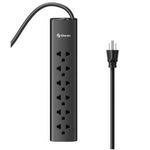 76072 - Barra Multicontactos Steren 1 7m 15A 6 Contactos Americanas/Europeas 70J Color Negro