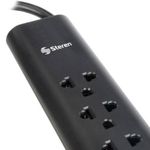 76074 - Barra Multicontactos Steren 1 7m 15A 6 Contactos Americanas/Europeas 70J Color Negro