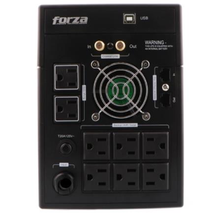 76103 - UPS Forza FX-2200LCD Interactivo 2200VA/1200W 8 Salidas Giga y Coax Torre 120V Negro