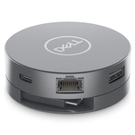 74940 - Adaptador Dell  6 en 1 USB-C USB/HDMI/DP/RJ45 8W Color Plata