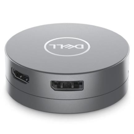 74941 - Adaptador Dell  6 en 1 USB-C USB/HDMI/DP/RJ45 8W Color Plata