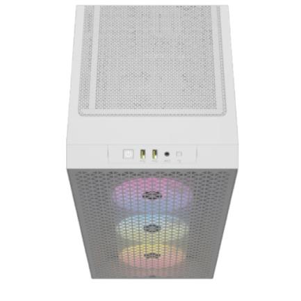 63669 - Gabinete Gamer Corsair 3000D RGB AirFlow Media Torre ATX mATX ITX Cristal Templado 3xFan RGB Blanco Sin Fuente