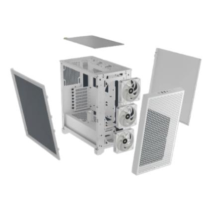63665 - Gabinete Gamer Corsair 3000D RGB AirFlow Media Torre ATX mATX ITX Cristal Templado 3xFan RGB Blanco Sin Fuente