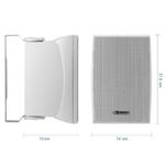 72988 - Juego de Bafles Steren de 2 Vías 600W PMPO Tipo Satelital Uso Interno/Externo/Intemperie Color Blanco